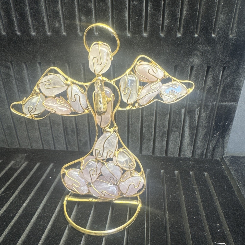 Wire Angel statue with Gemstones‎ hand made in Mexico